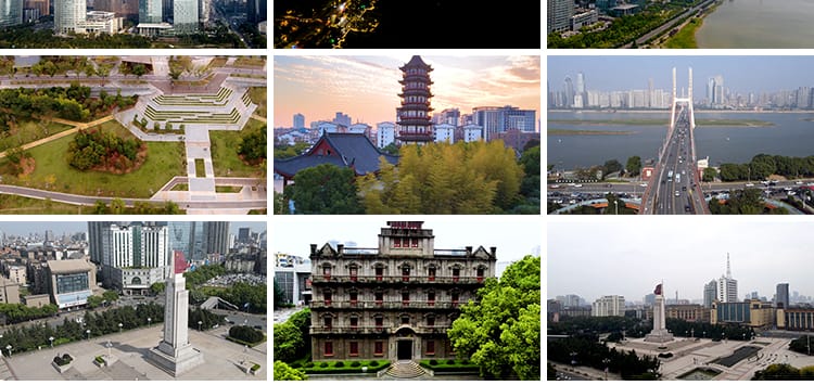 南昌城市建筑CBD航拍延时滕王阁八一广场大桥英雄纪念塔视频素材