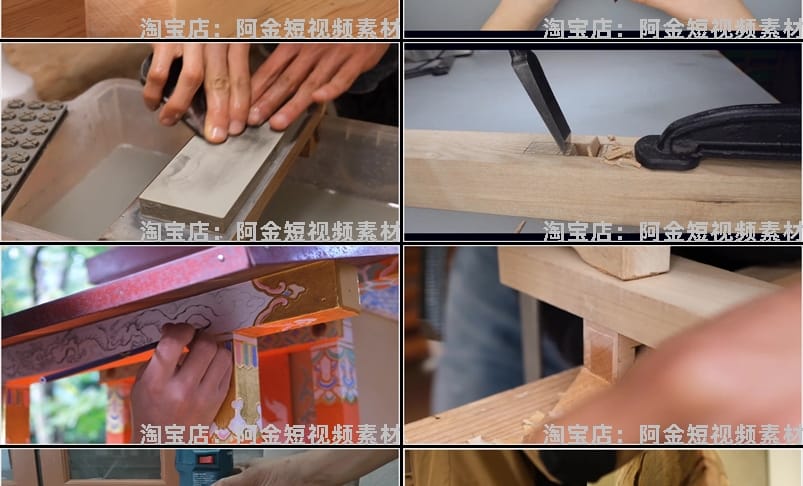 国外木工加工木匠制作海外手工解压短视频小说推文素材剪辑引流