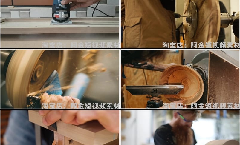 国外木工加工木匠制作海外手工解压短视频小说推文素材剪辑引流