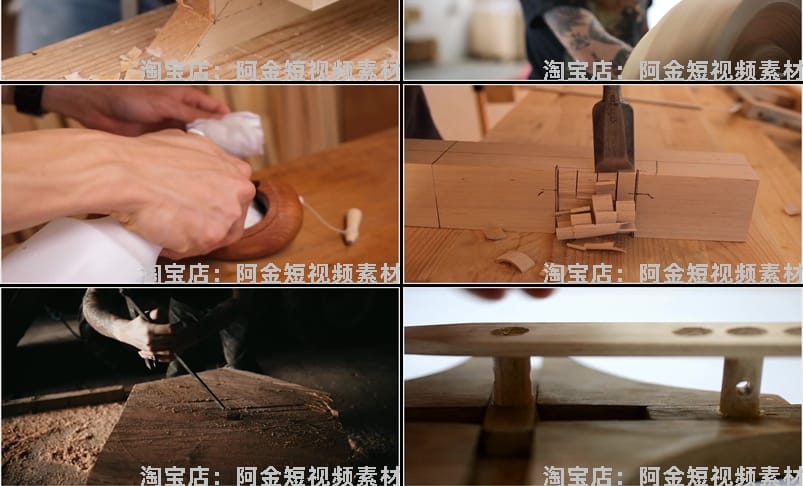 国外木工加工木匠制作海外手工解压短视频小说推文素材剪辑引流