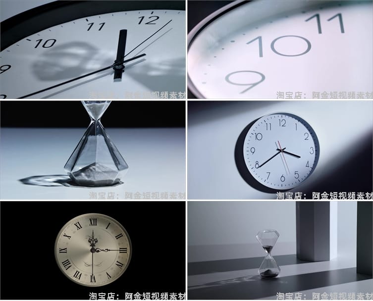 时间流逝沙漏钟表光影时光延时特写倒计时空境横屏短视频剪辑素材