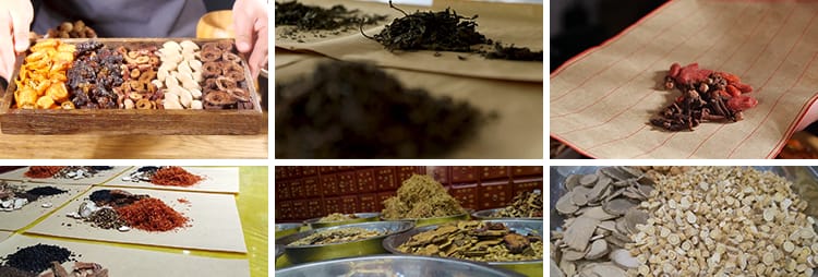 中医草药采药针灸把脉拔罐中药材铺冬虫夏草灵芝医学文化视频素材