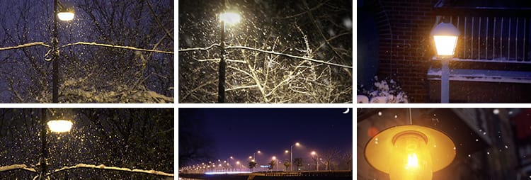 街道路灯夜晚下雨回家情感马路城市街道灯光自媒体短视频剪辑素材