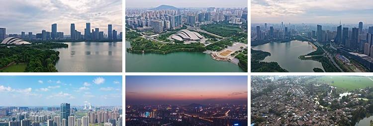 安徽合肥城市航拍延时建筑夜景广电中心地标风光大剧院短视频素材