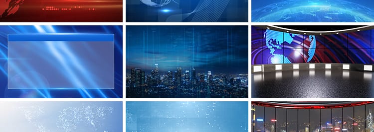 3D虚拟场景演播室演播厅科技新闻直播间主持主播包装背景视频素材