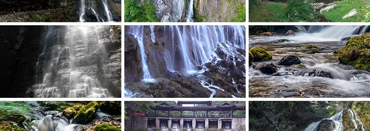 山水瀑布河流动山涧小溪水自然风景流水淌航拍森林风光短视频素材