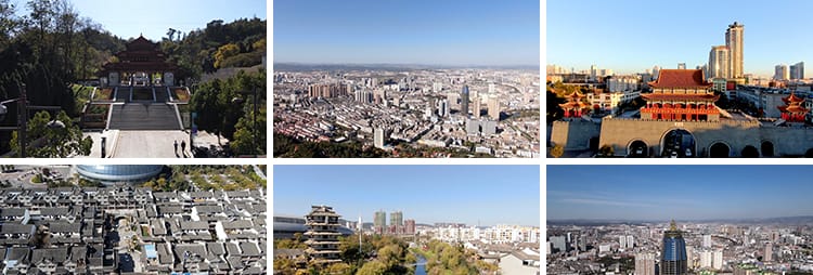 云南曲靖航拍城市建筑风光彩云之南罗平油菜花旅游风景点视频素材