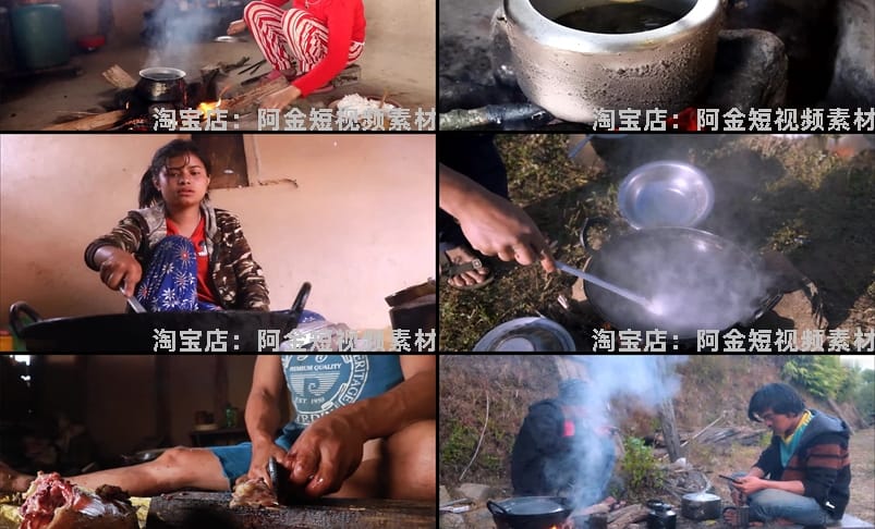 尼泊尔农村生活中长视频抖音快手无人直播伴侣高清视频场景素材