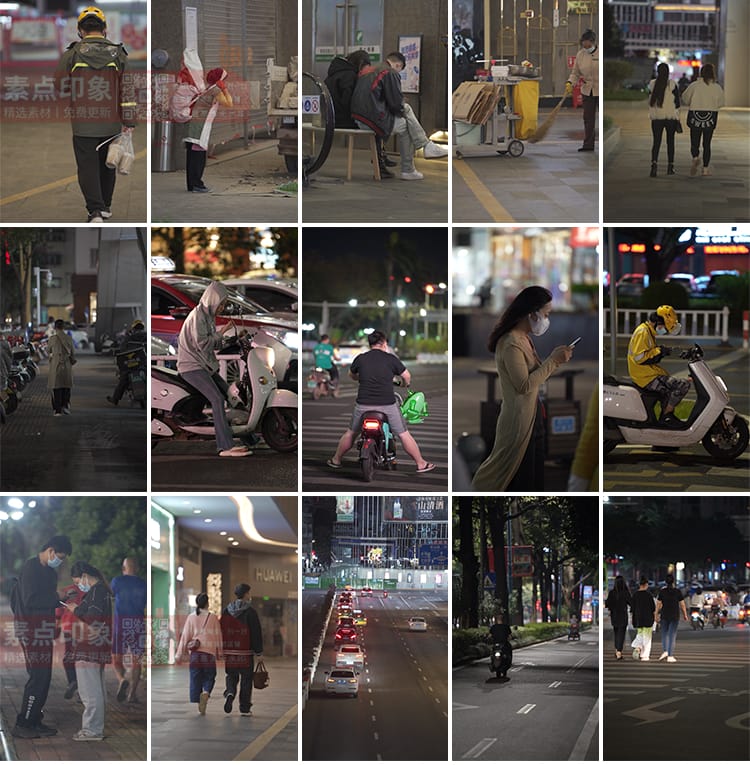 城市夜景夜晚人物情感孤独街景街拍人流治愈系抖音高清短视频素材