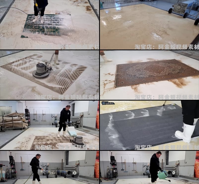 清洗地毯毛毯横屏国外高清解压直播小说推文素材无水印短视频引流