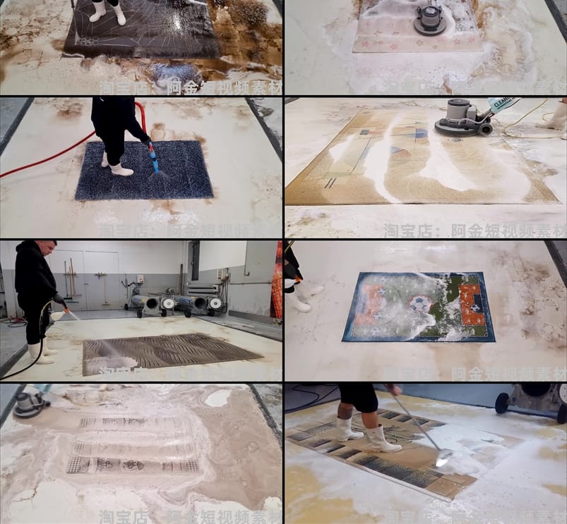 清洗地毯毛毯横屏国外高清解压直播小说推文素材无水印短视频引流