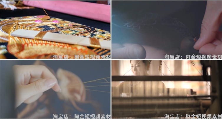 传统手工刺绣diy小说推文解压抖音短视频自媒体高清实拍素材剪辑