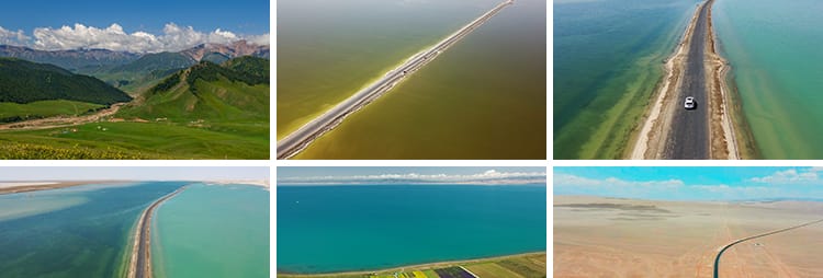青海省自然风景航拍延时青藏高原景点茶卡盐湖门源油菜花视频素材