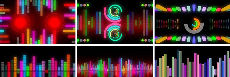 动感夜店跳动音频信号音乐舞曲均衡器波形LED大屏幕背景视频素材
