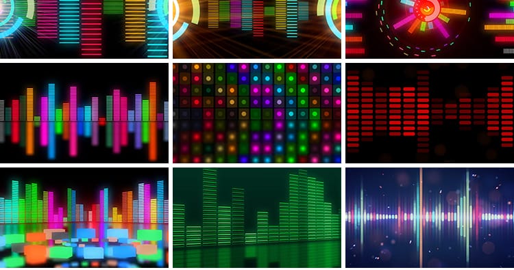 动感夜店跳动音频信号音乐舞曲均衡器波形LED大屏幕背景视频素材
