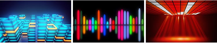 动感夜店跳动音频信号音乐舞曲均衡器波形LED大屏幕背景视频素材