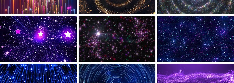 星空梦幻唯美粒子蓝色星光绚丽晚会舞蹈演出舞台LED背景视频素材