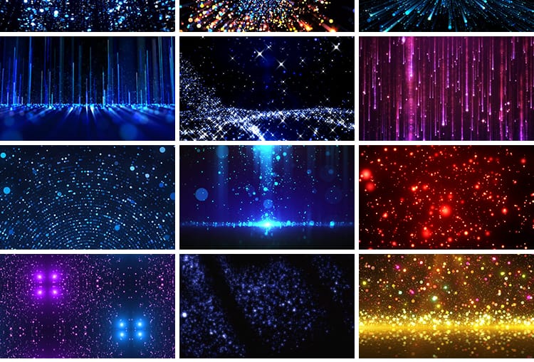 星空梦幻唯美粒子蓝色星光绚丽晚会舞蹈演出舞台LED背景视频素材