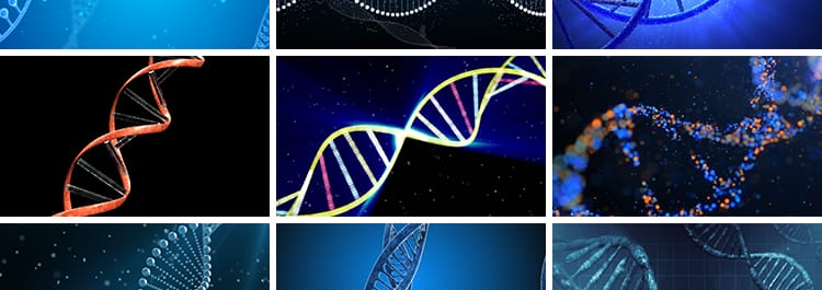 DNA双螺旋基因分子结构生物科学研究实验化学3D动画背景视频素材