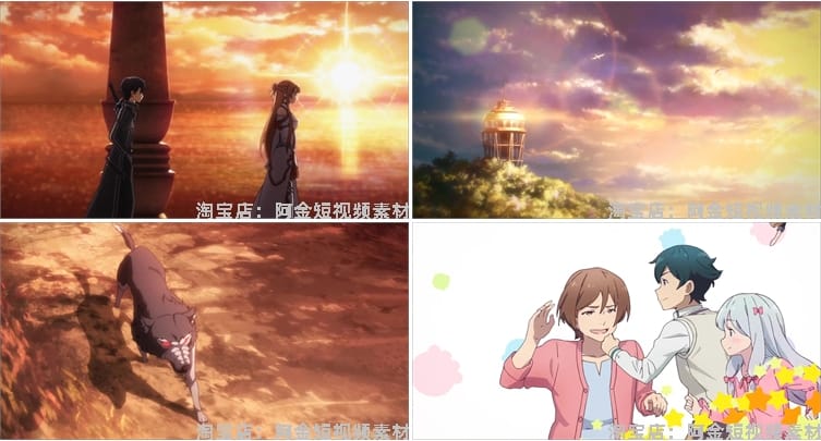 唯美日系治愈系卡通人物动漫动画自媒体高清剪辑片段短视频素材