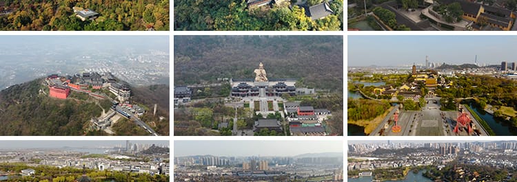 镇江金山寺古建筑句容茅山旅游风景点风光景区航拍实拍4K视频素材
