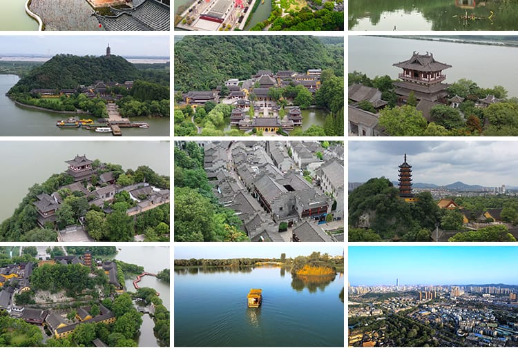 镇江金山寺古建筑句容茅山旅游风景点风光景区航拍实拍4K视频素材