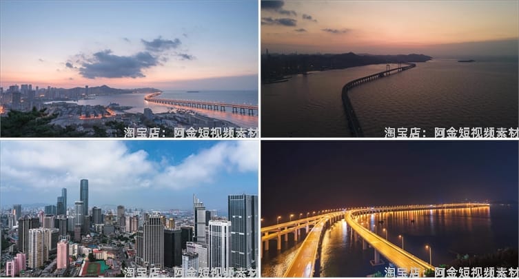 大连城市景点建筑风光航拍风景素材高清旅游自然治愈系短视频背景