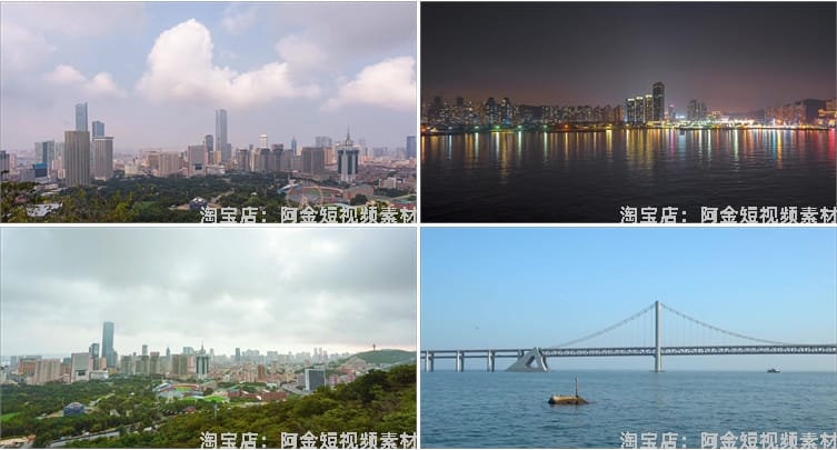 大连城市景点建筑风光航拍风景素材高清旅游自然治愈系短视频背景
