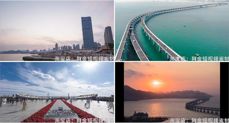 大连城市景点建筑风光航拍风景素材高清旅游自然治愈系短视频背景