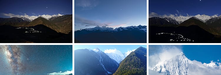 云南梅里雪山云雾缭绕雪山星空日照金山冰山山峰风光实拍视频素材