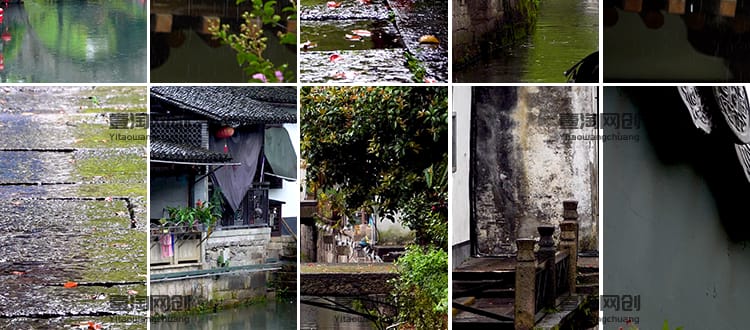 竖版竖屏禅意古风寺庙屋檐下雨天雨水滴落禅意佛系清新短视频素材