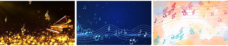 五线谱欢快音符跳动钢琴小提琴乐器表演舞台演奏LED背景视频素材