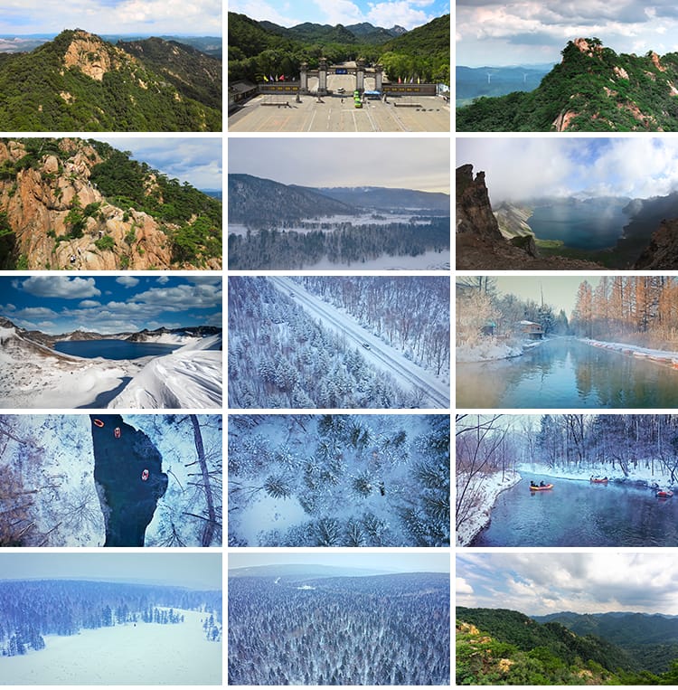 吉林长白山天池冬天风景雪景观山林千山旅游景点高清实拍视频素材