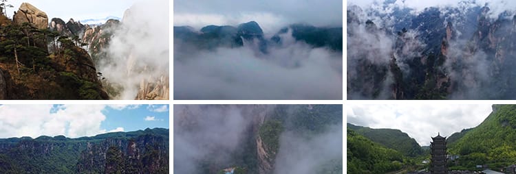 4K湖南张家界全景名胜旅游景点风景武陵源云海天门山高清视频素材