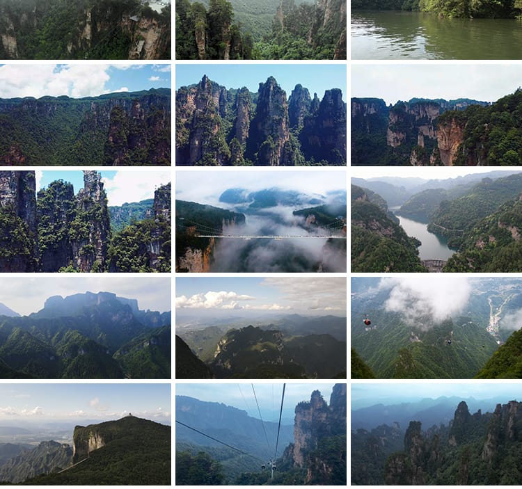 4K湖南张家界全景名胜旅游景点风景武陵源云海天门山高清视频素材