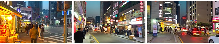 韩国首尔城市夜景走拍步行走路视角漫步人流车流街景街道视频素材
