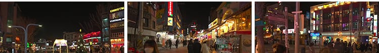韩国首尔城市夜景走拍步行走路视角漫步人流车流街景街道视频素材