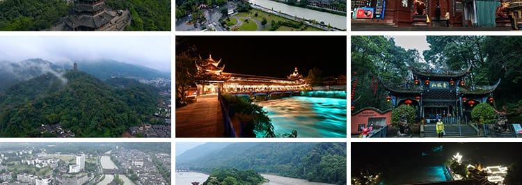 成都青城山都江堰水利工程景区自然风景旅游风光高清实拍视频素材