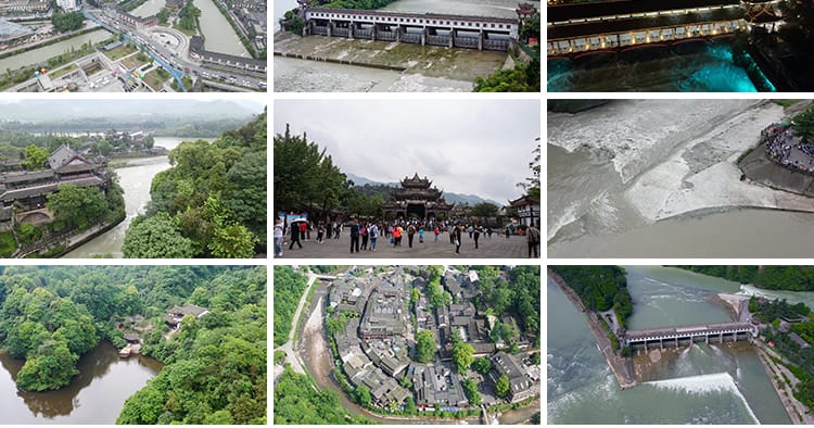 成都青城山都江堰水利工程景区自然风景旅游风光高清实拍视频素材