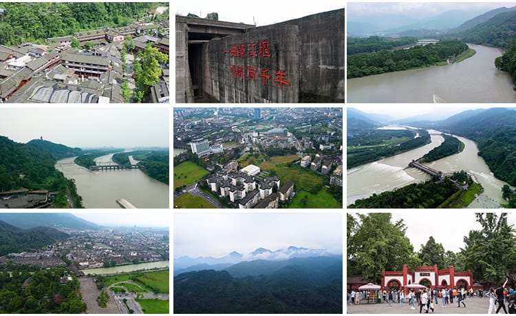 成都青城山都江堰水利工程景区自然风景旅游风光高清实拍视频素材