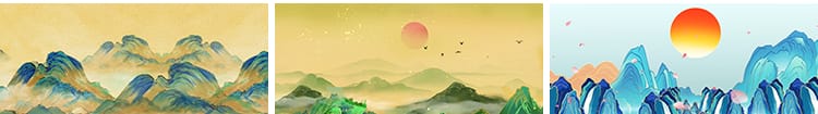 中国风千里江山图水墨山水只此青绿演出舞蹈舞台LED背景视频素材
