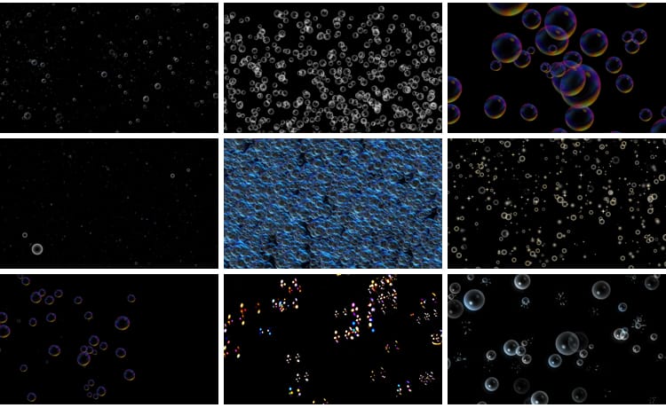 气泡泡小水泡上升水下水底冒泡特效彩色pr_ae透明底通道视频素材