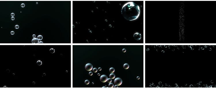 气泡泡小水泡上升水下水底冒泡特效彩色pr_ae透明底通道视频素材