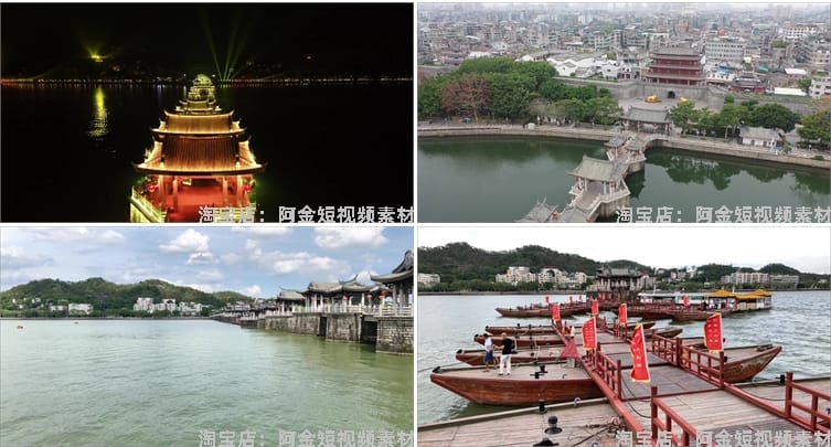 广东潮州城市建筑景点风光航拍风景素材高清旅游自然治愈系短视频