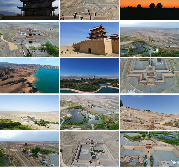甘肃嘉峪关万里长城古关口旅游风光城楼地标景区航拍实拍视频素材