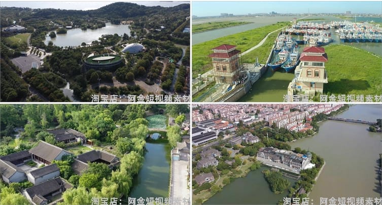 4k江苏南通城市地标建筑航拍风景素材高清旅游自然治愈系视频背景