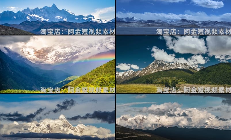 4K雪山风光冰川日照金山风景素材高清旅游自然唯美治愈系短视频