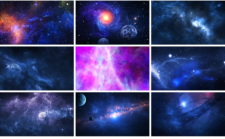 星空星云宇宙太空粒子穿梭4K高清年会表演出动态LED背景视频素材