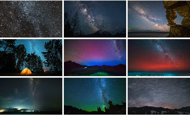 星空银河夜晚星星自然美景天文天空夜空夜景繁星点点星轨视频素材