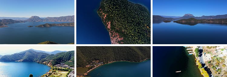 4K云南泸沽湖景区旅游景点航拍自然景观风景风光高清实拍视频素材